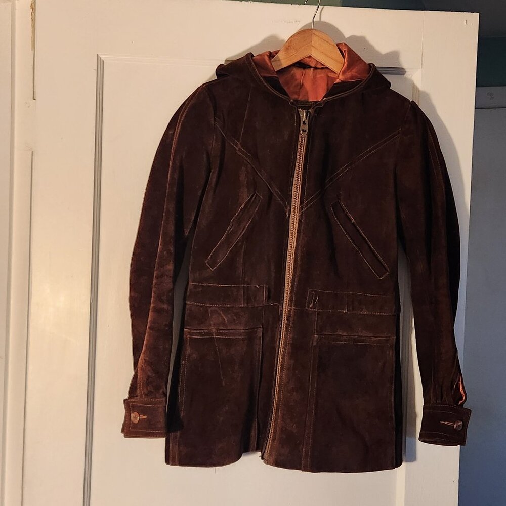 Genuine Leather Hoodie Coat Made in Uruguay
